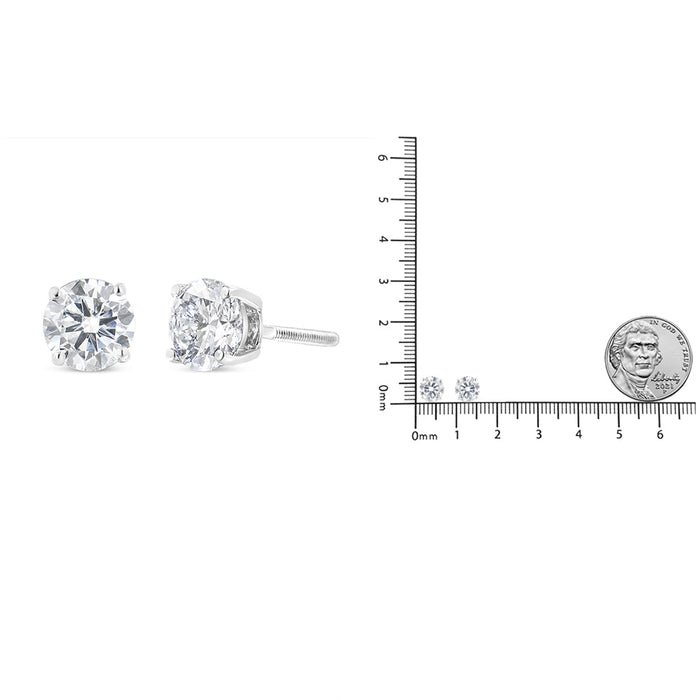 Round Brilliant-Cut Lab-Grown Diamond 4-Prong Classic Solitaire Stud Earrings in Sterling Silver, photo 9