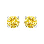 Lab-Grown Yellow Diamond Solitaire Stud Earrings in 14K Gold, photo 4