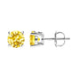 Lab-Grown Yellow Diamond Solitaire Stud Earrings in 14K Gold, photo 22