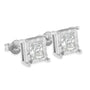 0.33 to 1 Ct. T.W. Rhodium-Plated Miracle-Set Princess-Cut Diamond Solitaire Stud Earrings in Sterling Silver, photo 10