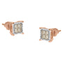 1/2 Ct. T.W. Princess-Cut Composite Diamond Stud Earrings in 10K Two-Tone Gold, photo 1