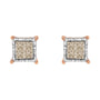 1/2 Ct. T.W. Princess-Cut Composite Diamond Stud Earrings in 10K Two-Tone Gold, photo 4