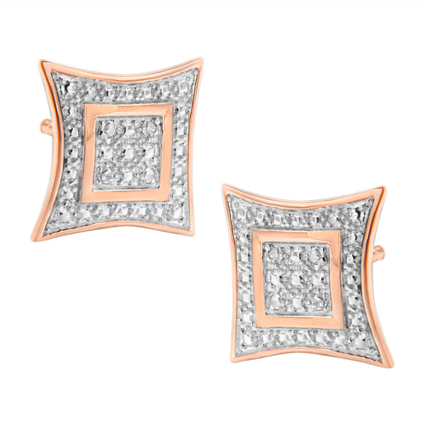 Aretes de botón estilo halo de 4 piedras en forma de estrella de cuatro puntas con detalles de diamante en plata de ley, foto 1
