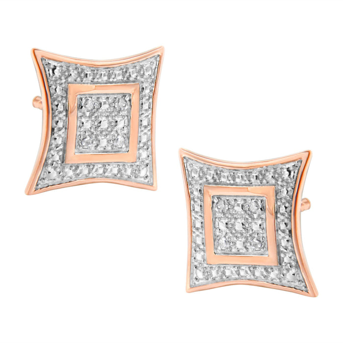 Aretes de botón estilo halo de 4 piedras en forma de estrella de cuatro puntas con detalles de diamante en plata de ley, foto 1