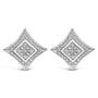 Aretes de botón estilo halo de 4 piedras en forma de estrella de cuatro puntas con detalles de diamante en plata de ley, foto 2
