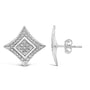 Aretes de botón estilo halo de 4 piedras en forma de estrella de cuatro puntas con detalles de diamante en plata de ley, foto 8