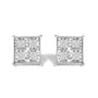 Aretes de botón con diamantes de 3/4 ct. p.t. en oro blanco de 10K, foto 1