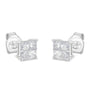 Aretes de botón con diamantes de 3/4 ct. p.t. en oro blanco de 10K, foto 5
