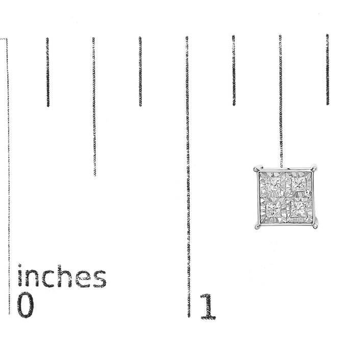 Aretes de botón con diamantes de 3/4 ct. p.t. en oro blanco de 10K, foto 6