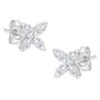 Aretes de botón de hoja floral de 8 piedras con diamantes talla marquesa en oro de 14K, foto 3