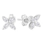 Aretes de botón de hoja floral de 8 piedras con diamantes talla marquesa en oro de 14K, foto 6