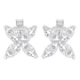 Aretes de botón de hoja floral de 8 piedras con diamantes talla marquesa en oro de 14K, foto 14