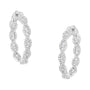 Aretes de aro con diamantes de 1 1/2 ct. p.t. en oro blanco de 10K, foto 1