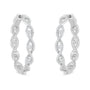 Aretes de aro con diamantes de 1 1/2 ct. p.t. en oro blanco de 10K, foto 5