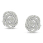 Aretes de racimo floral con diamantes talla rosa de 1 ct. p.t. en oro blanco de 10K, foto 4