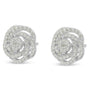 Aretes de racimo floral con diamantes talla rosa de 1 ct. p.t. en oro blanco de 10K, foto 5