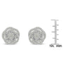 Aretes de racimo floral con diamantes talla rosa de 1 ct. p.t. en oro blanco de 10K, foto 6