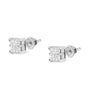Aretes de botón cuadrados de racimo con engaste invisible y diamantes de 3/4 ct. p.t. en oro blanco de 10K, foto 5