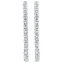 Aretes de aro oblongos con bisagra y cierre de palanca con diamantes talla brillante de 2 ct. p.t. en oro blanco de 14K, foto 1