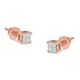 Aretes de botón con diamantes talla princesa de 1/4 ct. p.t. en oro de 10K, foto 1
