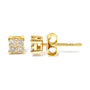 Aretes de botón con diamantes talla princesa de 1/4 ct. p.t. en oro de 10K, foto 8