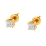 Aretes de botón con diamantes talla princesa de 1/4 ct. p.t. en oro de 10K, foto 10