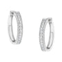 1 Ct. T.W. Diamond Prong-Set Single Row Hoop Earrings in 10K White Gold, photo 1