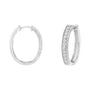 1 Ct. T.W. Diamond Prong-Set Single Row Hoop Earrings in 10K White Gold, photo 2