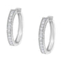 1 Ct. T.W. Diamond Prong-Set Single Row Hoop Earrings in 10K White Gold, photo 4