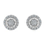 Aretes de racimo con diamantes de 1 ct. p.t. en plata de ley, foto 1