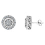 Aretes de racimo con diamantes de 1 ct. p.t. en plata de ley, foto 2