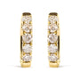 Aretes de aro con 10 diamantes redondos de 1/2 ct. p.t. en oro amarillo de 10K, foto 2