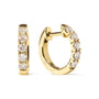 Aretes de aro con 10 diamantes redondos de 1/2 ct. p.t. en oro amarillo de 10K, foto 1