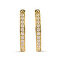 Aretes de aro de 24 piedras con diamantes talla redonda de 1/2 ct. p.t. en oro amarillo de 10K, foto 1