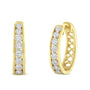 Aretes de aro con diamantes de 1/2 ct. p.t. en oro amarillo y blanco de 10K, color J-K, claridad I2-I3, foto 1