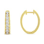 Aretes de aro con diamantes de 1/2 ct. p.t. en oro amarillo y blanco de 10K, color J-K, claridad I2-I3, foto 2