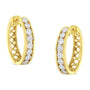 Aretes de aro con diamantes de 1/2 ct. p.t. en oro amarillo y blanco de 10K, color J-K, claridad I2-I3, foto 4