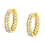 Aretes de aro con diamantes de 1/2 ct. p.t. en oro amarillo y blanco de 10K, color J-K, claridad I2-I3, foto 5