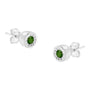 Aretes de botón Miracle-Set con diamantes verdes tratados redondos talla brillante de 1/5 ct. p.t. en plata de ley, foto 1