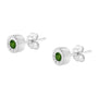 Aretes de botón Miracle-Set con diamantes verdes tratados redondos talla brillante de 1/5 ct. p.t. en plata de ley, foto 5