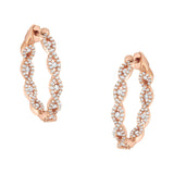 1 Ct. T.W. Diamond Hoop Earrings in 10K Rose Gold