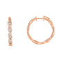 1 Ct. T.W. Diamond Hoop Earrings in 10K Rose Gold, photo 2