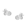 Aretes de botón de bisel con diamantes redondos casi incoloros de 0.15 ct. p.t. en oro de 10K, foto 2