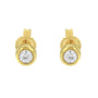Aretes de botón de bisel con diamantes redondos casi incoloros de 0.15 ct. p.t. en oro de 10K, foto 7