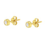 Aretes de botón de bisel con diamantes redondos casi incoloros de 0.15 ct. p.t. en oro de 10K, foto 9