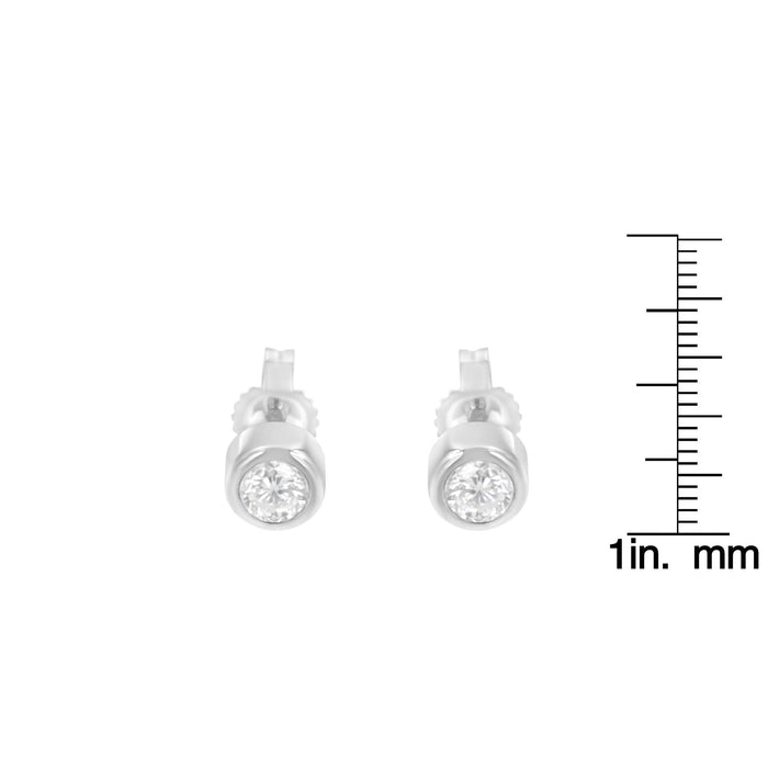 0.30 Ct. T.W. Round Brilliant-Cut Near Colorless Diamond Bezel-Set Stud Earrings in 10K Gold, photo 12