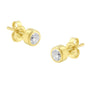 0.30 Ct. T.W. Round Brilliant-Cut Near Colorless Diamond Bezel-Set Stud Earrings in 10K Gold, photo 1