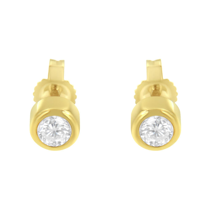 0.30 Ct. T.W. Round Brilliant-Cut Near Colorless Diamond Bezel-Set Stud Earrings in 10K Gold, photo 7
