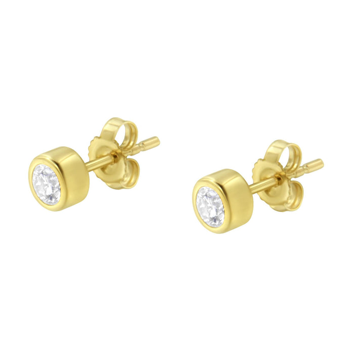 0.30 Ct. T.W. Round Brilliant-Cut Near Colorless Diamond Bezel-Set Stud Earrings in 10K Gold, photo 9