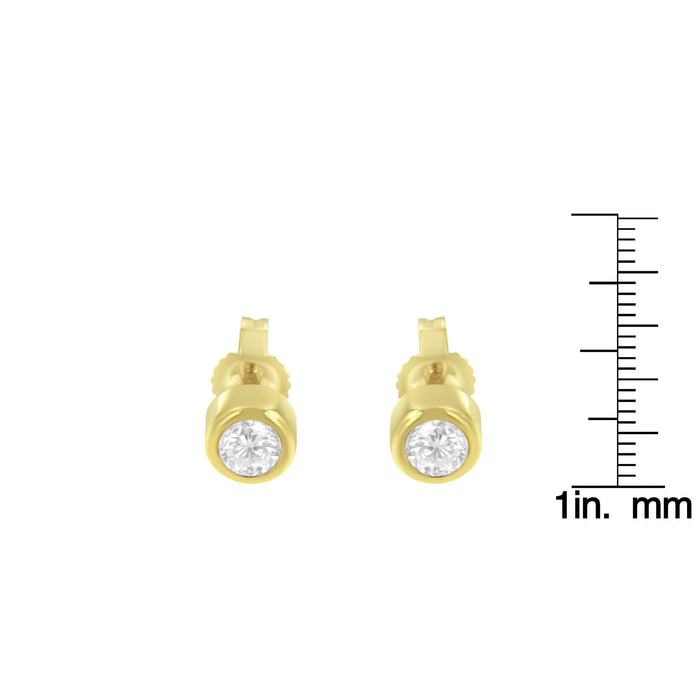 0.30 Ct. T.W. Round Brilliant-Cut Near Colorless Diamond Bezel-Set Stud Earrings in 10K Gold, photo 11